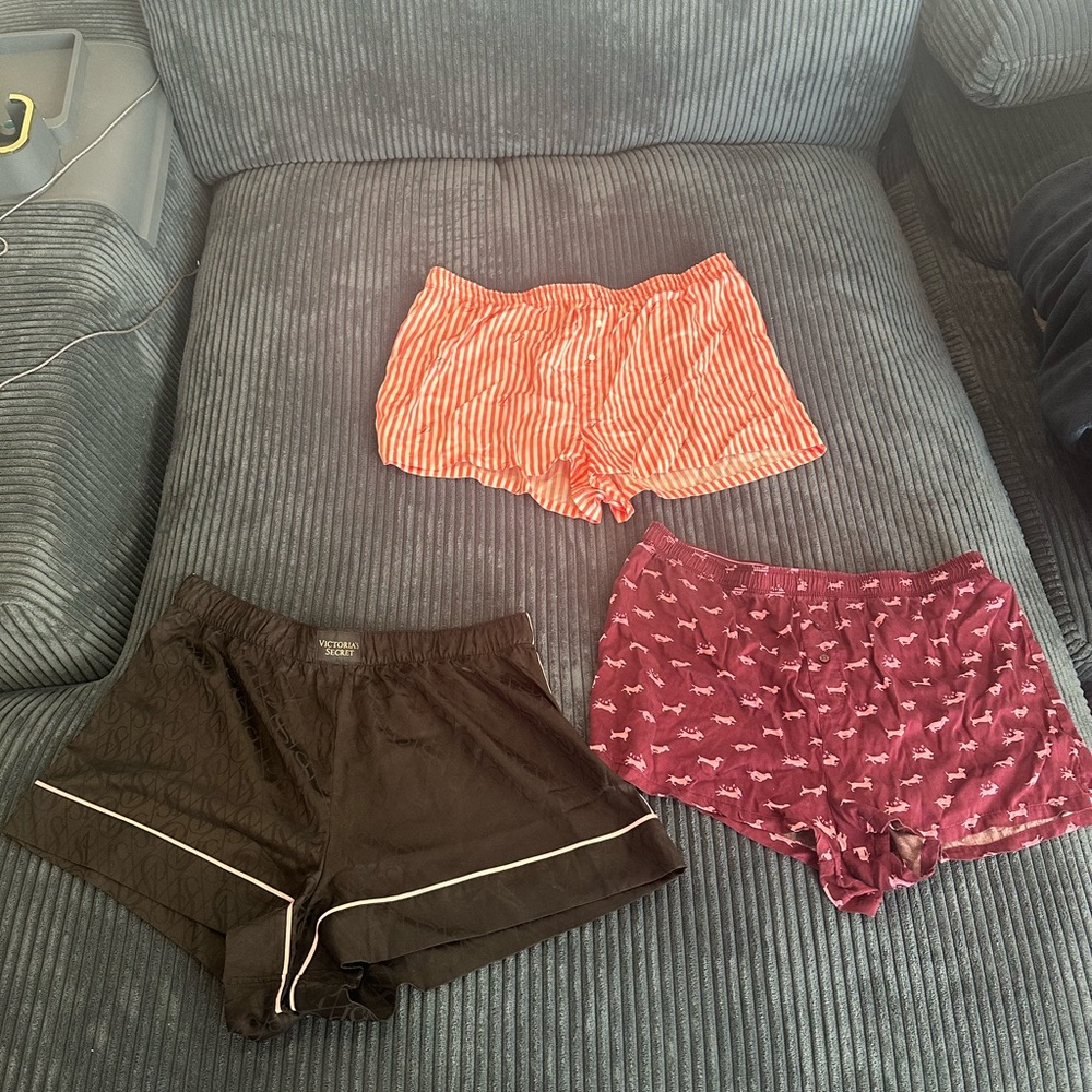 Stylish Women's pj Shorts Set - Black, pink striped, and Burgundy